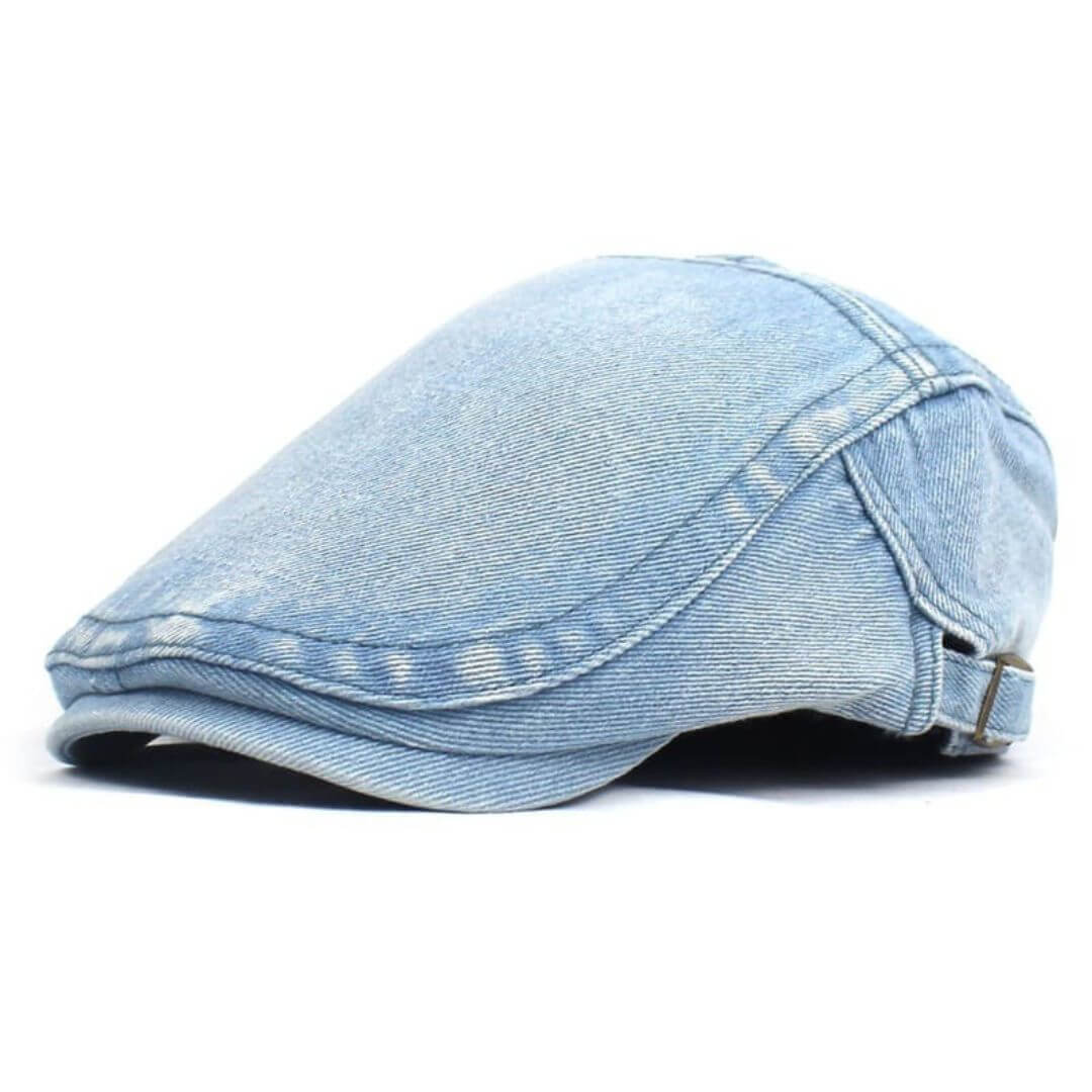 Washed Denim Flat Cap | LOGAN