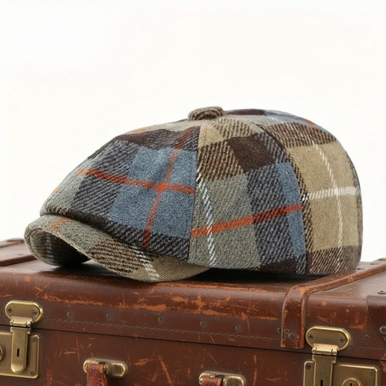 Plaid Wool-Blend Newsboy Cap | TOLEDO