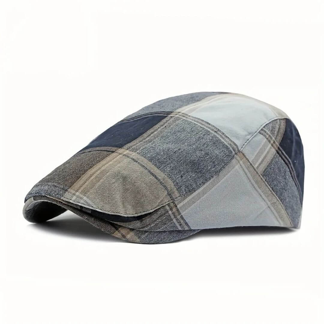 Plaid Cotton Flat Cap | SCRANTON