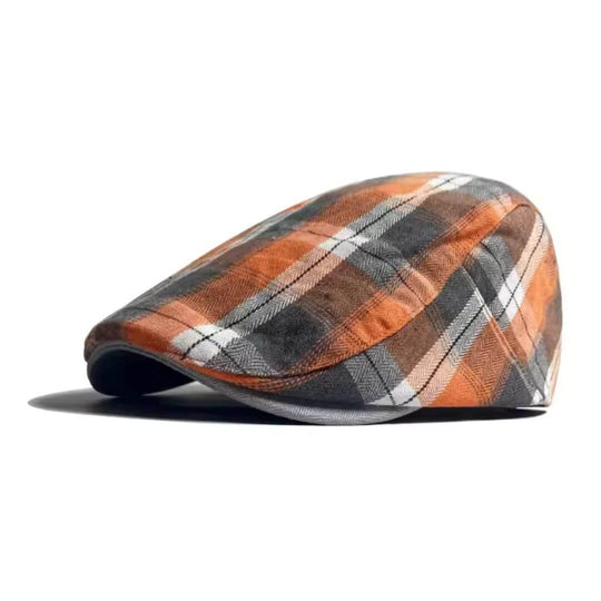Plaid Cotton Flat Cap | MONTGOMERY
