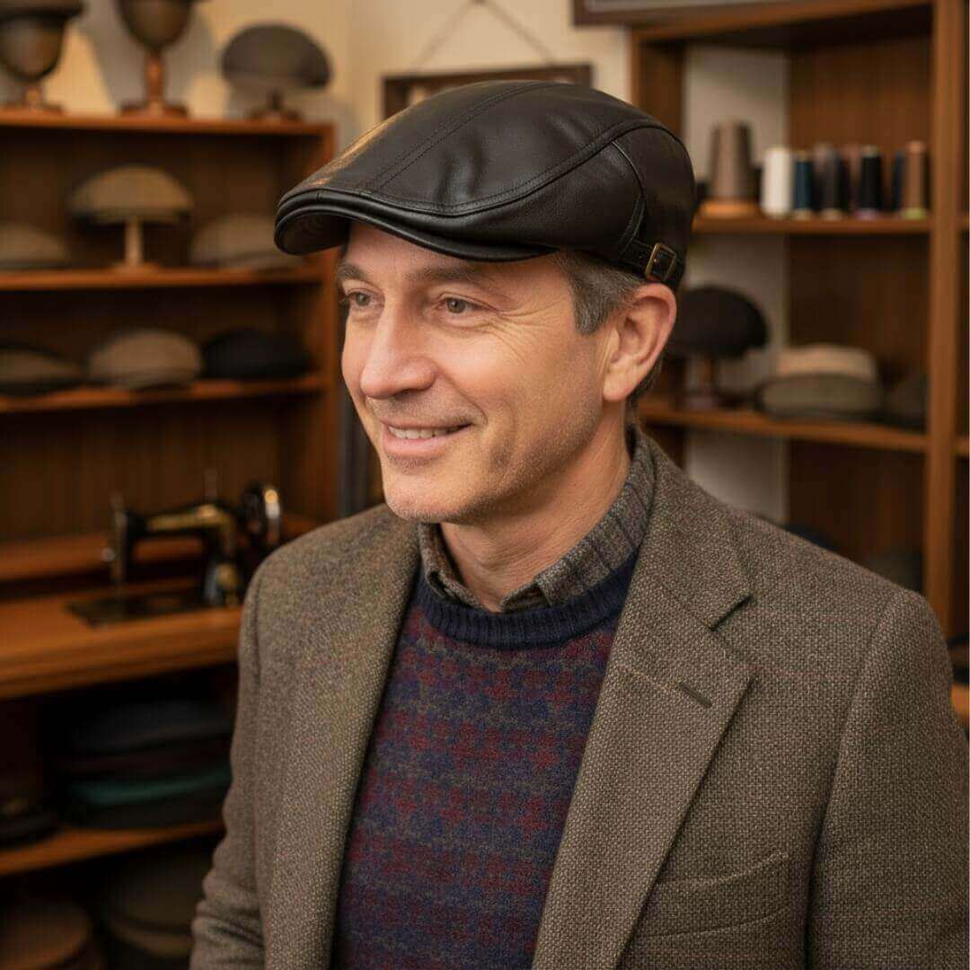 Leather Flat Cap | CANNES