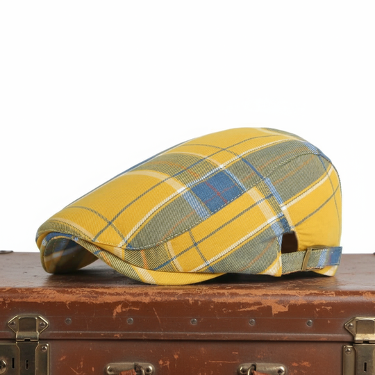 Plaid Cotton Flat Cap | JACKSONVILLE